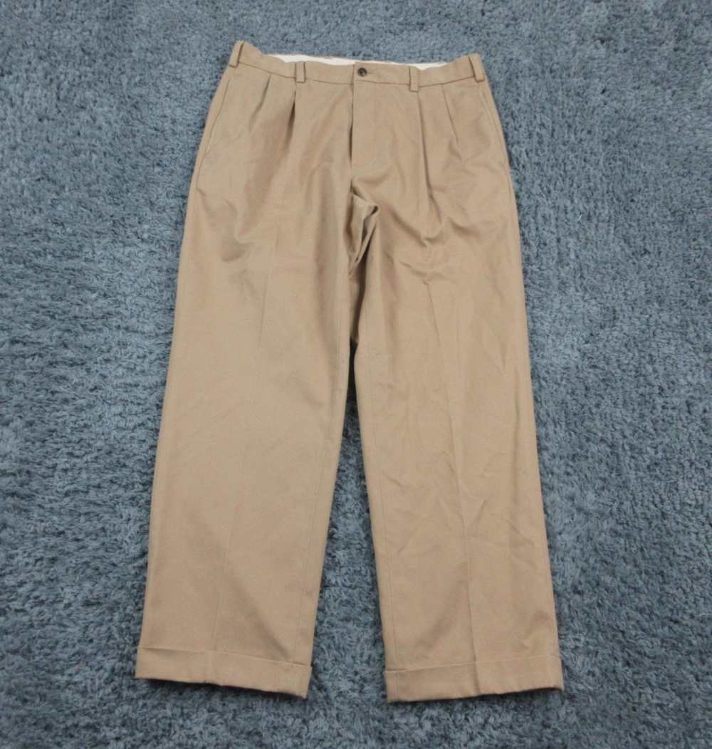 Brooks Brothers Advantage Chino Pants Mens 35x30 Khaki Classic Fit 35x29.5*